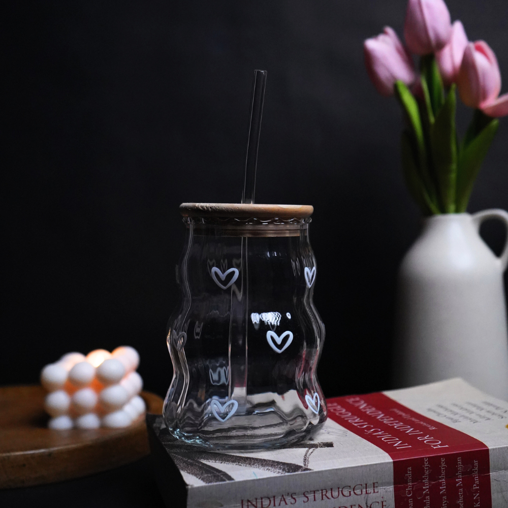 White Hearts Line Tumbler