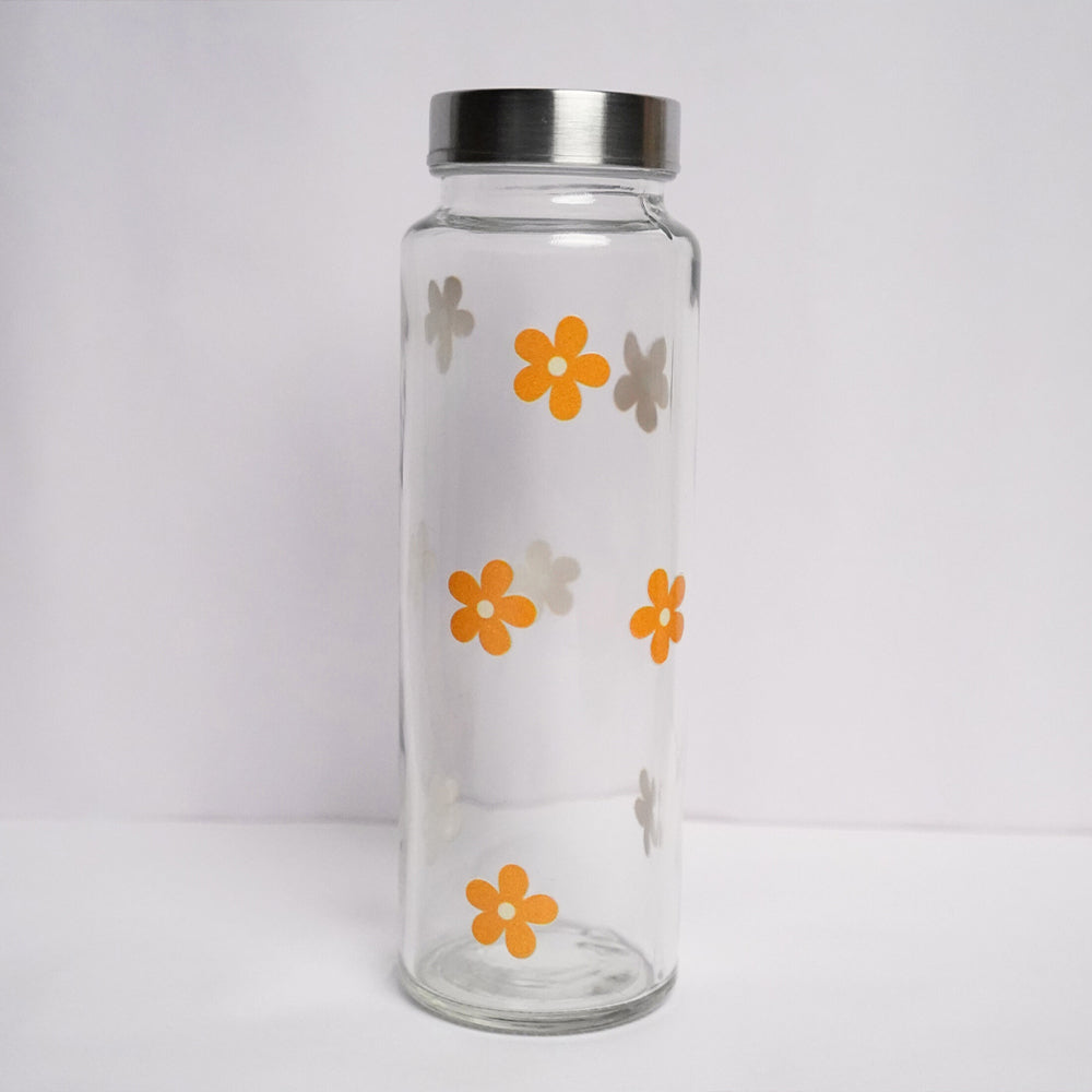 Yellow Sunflower Glass Bottle 500ML
