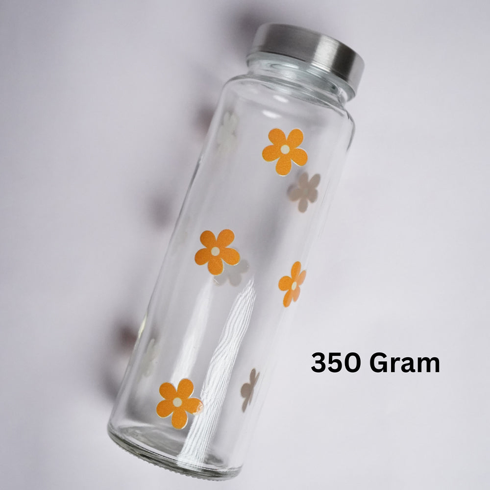 Yellow Sunflower Glass Bottle 500ML