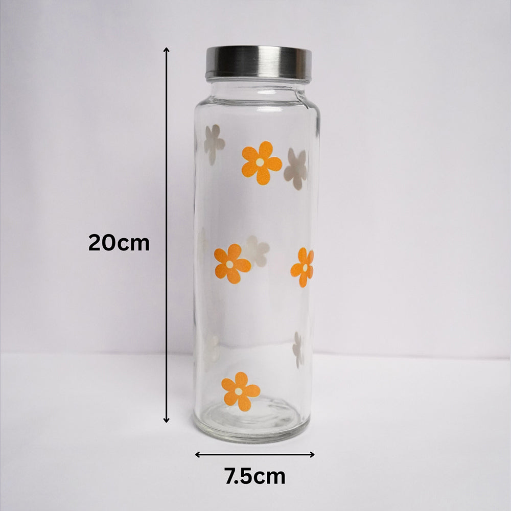 Yellow Sunflower Glass Bottle 500ML