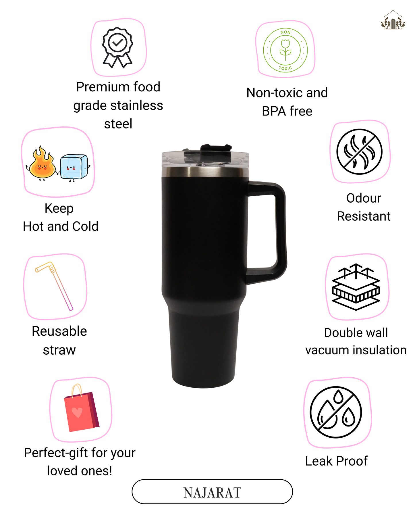 Anime Akatsuki Red Clouds Stainless Steel 1200 ML Water Tumbler