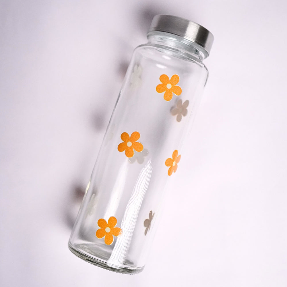 Yellow Sunflower Glass Bottle 500ML