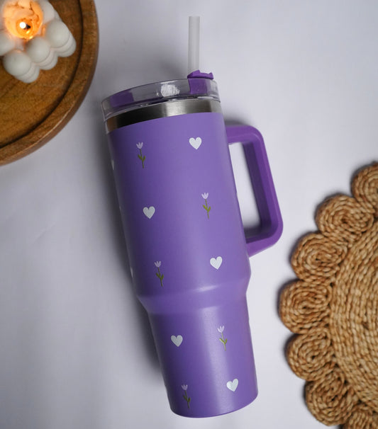 Pruple Flower Tumbler Purple