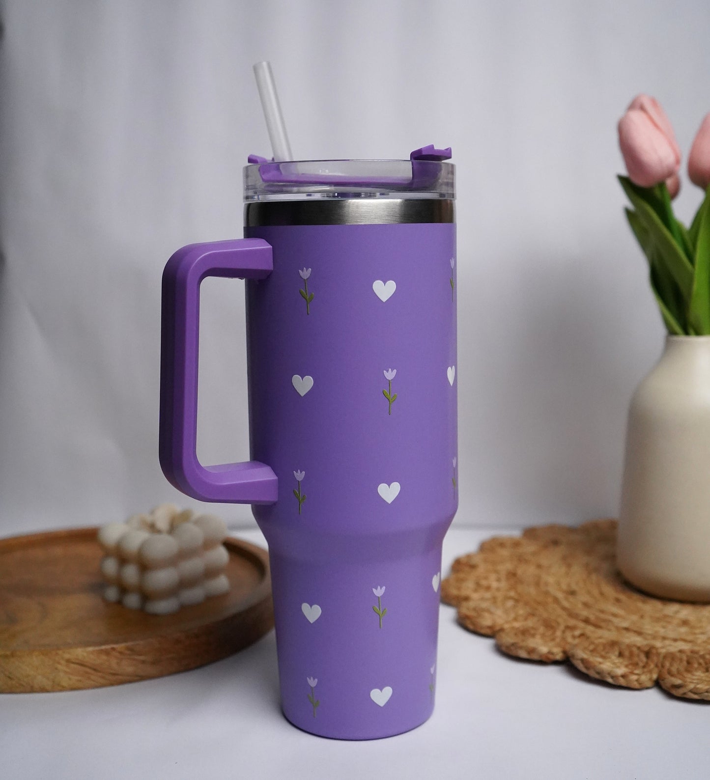 Pruple Flower Tumbler Purple