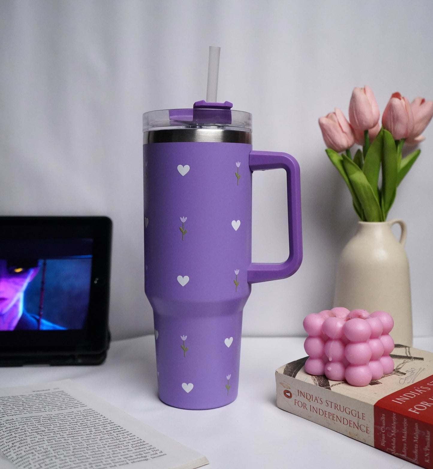 Pruple Flower Tumbler Purple