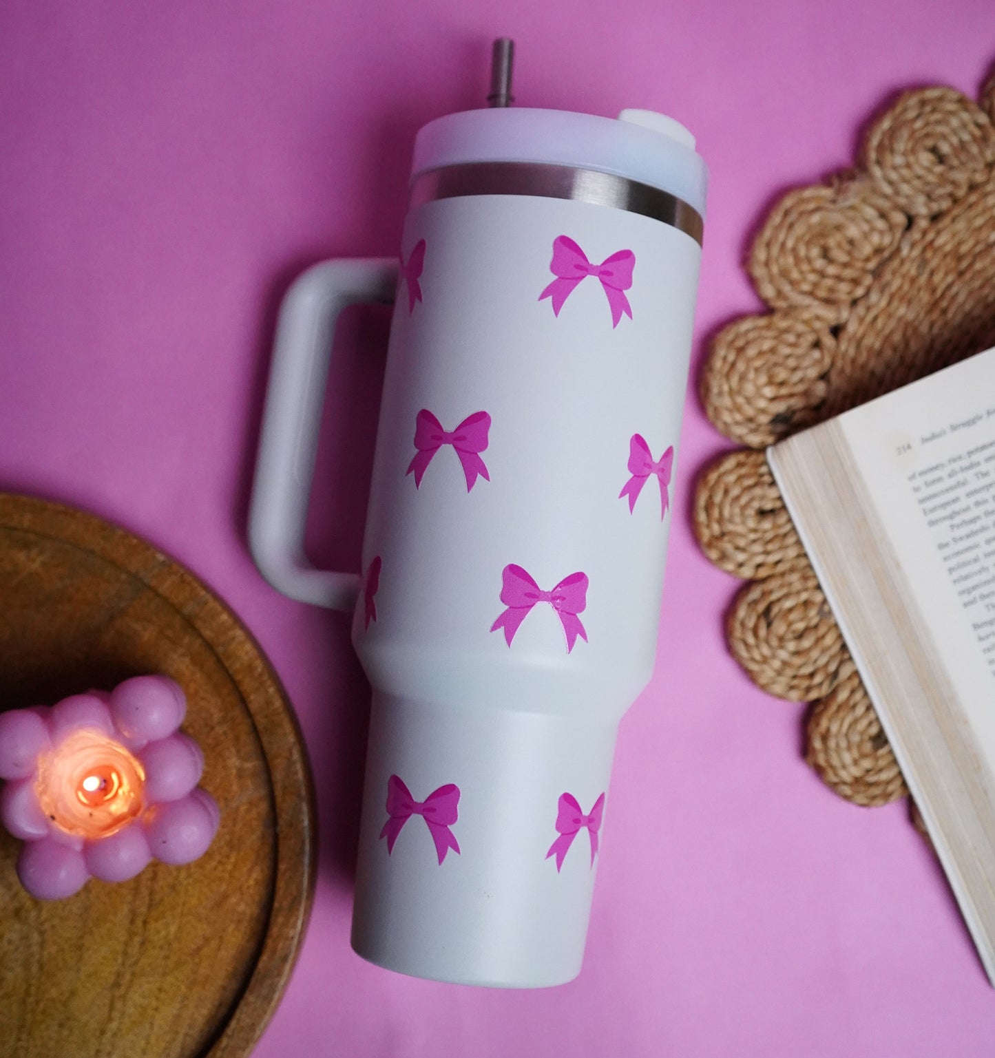 Pookie Bow Tumbler Dark Pink