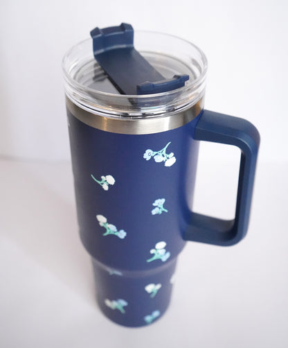 Minimal Floral Print Stainless Steel 1200 ML Water Tumbler