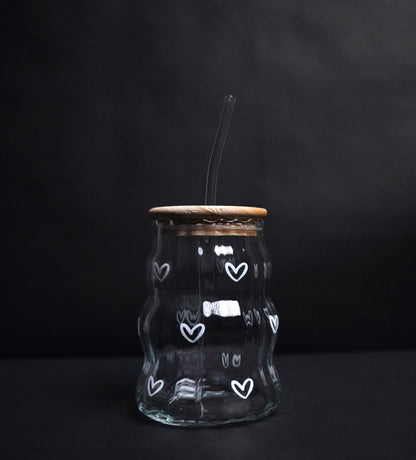 White Hearts Line Tumbler