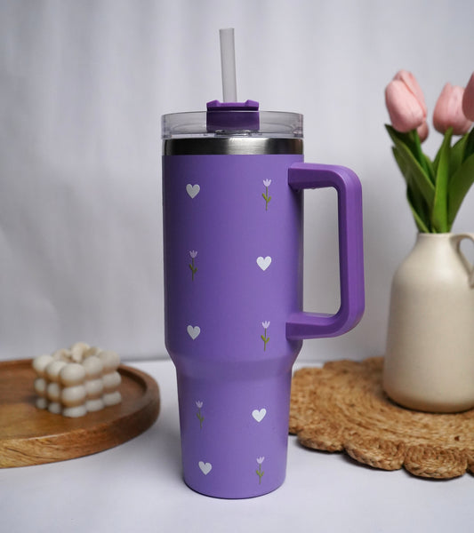 Pruple Flower Tumbler Purple