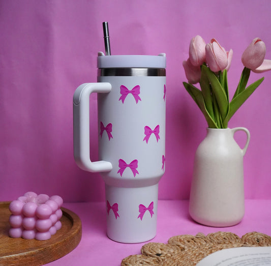 Pookie Bow Tumbler Dark Pink