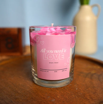 Pink Hearts Candle 220ml