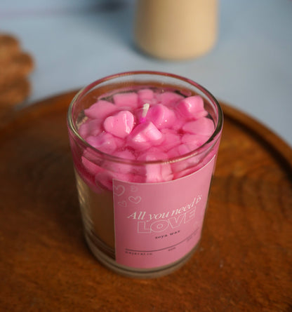 Pink Hearts Candle 220ml