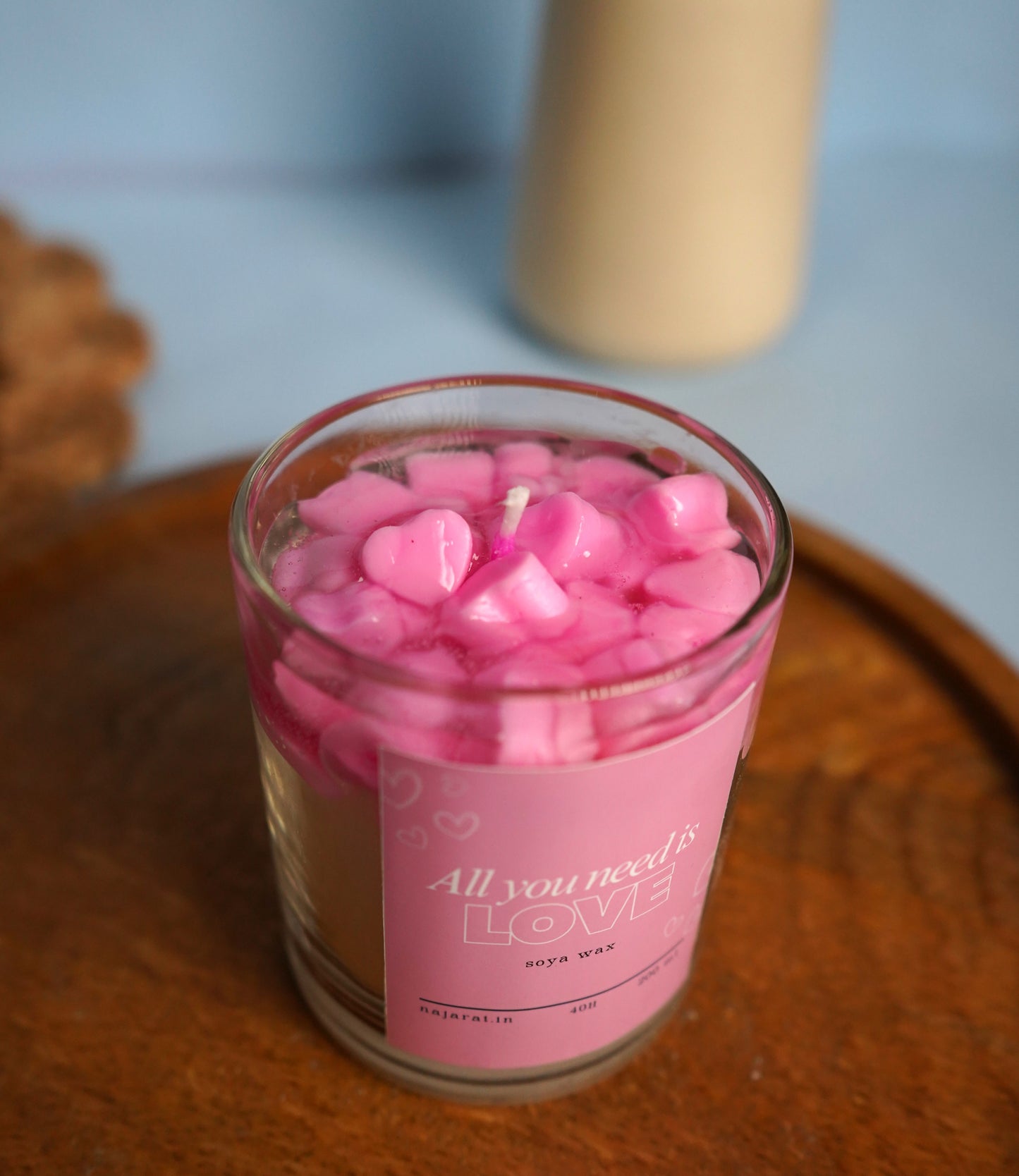 Pink Hearts Candle 220ml
