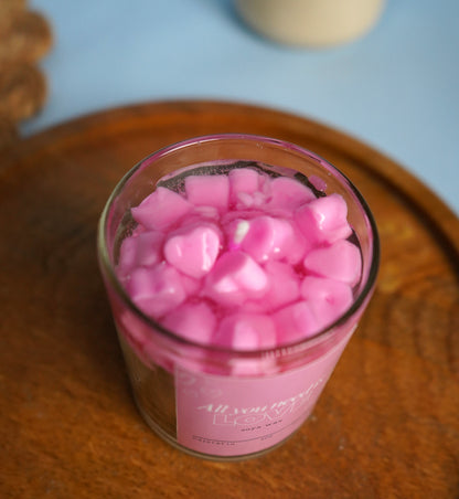 Pink Hearts Candle 220ml