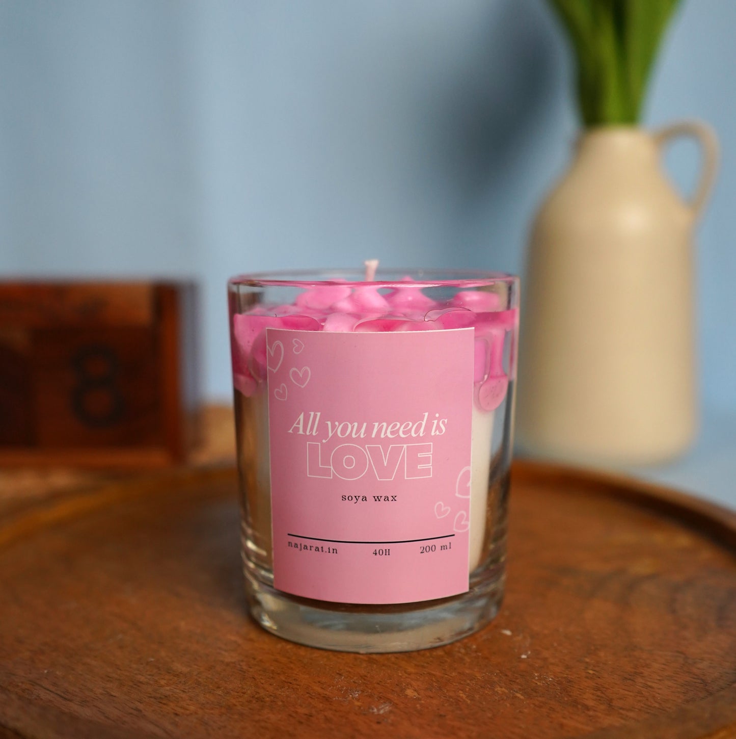 Pink Hearts Candle 220ml