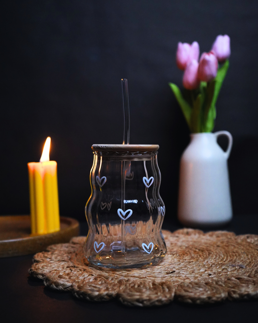 White Hearts Line Tumbler