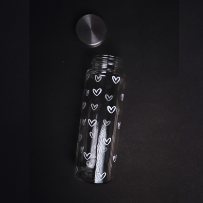 White Heart Glass Bottle 500ML