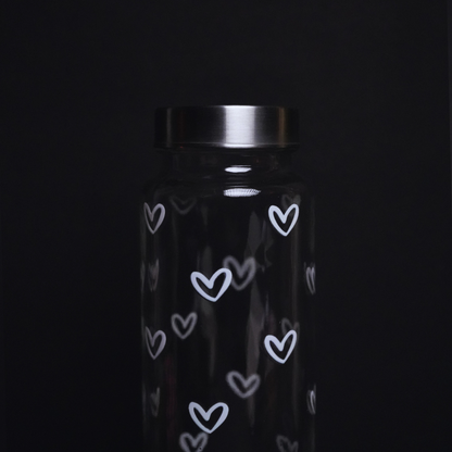 White Heart Glass Bottle 500ML