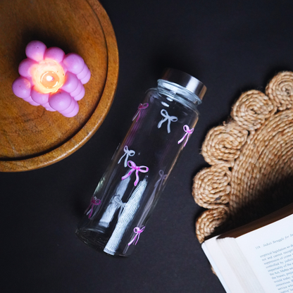 Pookie Bow Glass Bottle 500ML