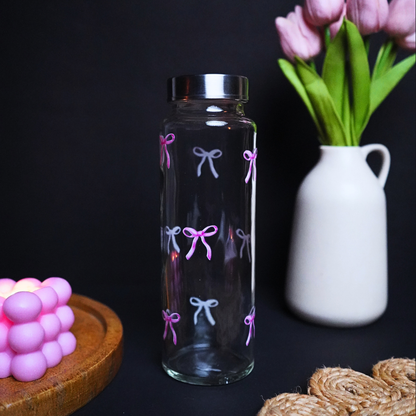 Pookie Bow Glass Bottle 500ML
